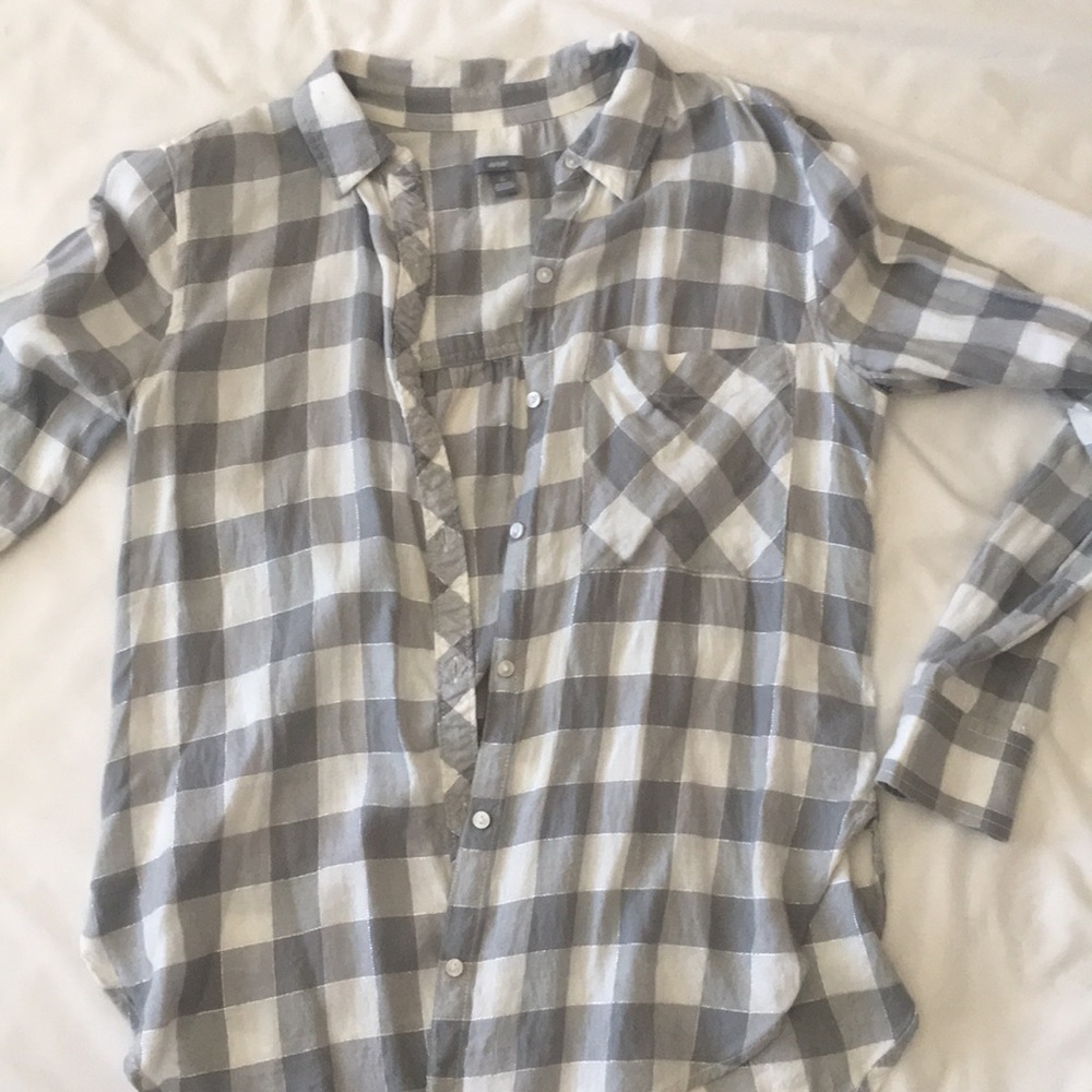 Grey with silver thread light weigh flannel